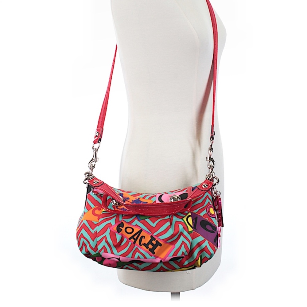 Coach Poppy Zebra Graffiti Crossbody